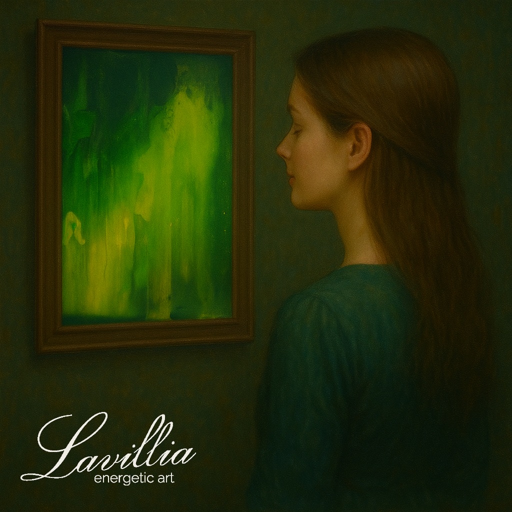 Energetisiertes Gemälde von Lavillia - Grünes Moos