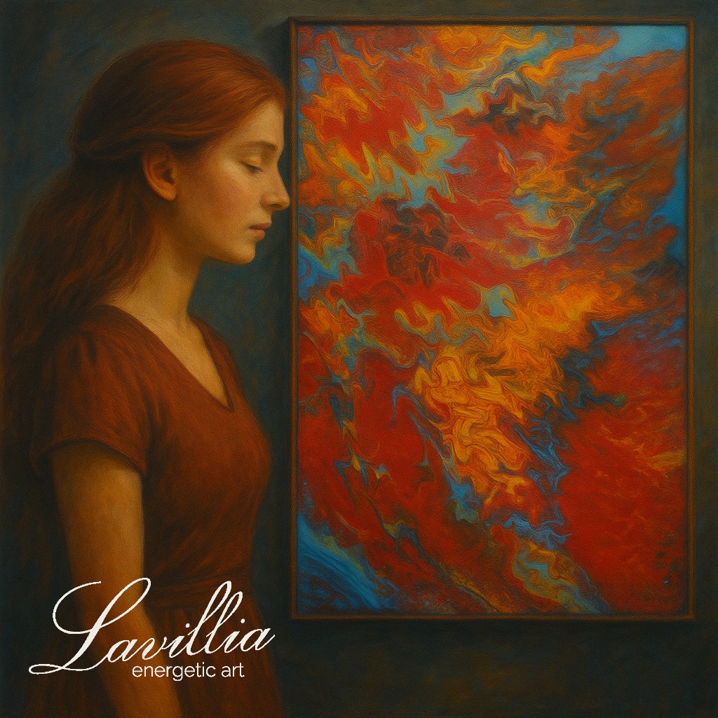 Energetisiertes Gemälde von Lavillia - Kalte Glut I