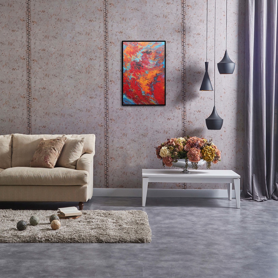 Energetisiertes Gemälde von Lavillia - Kalte Glut I – Bild 3